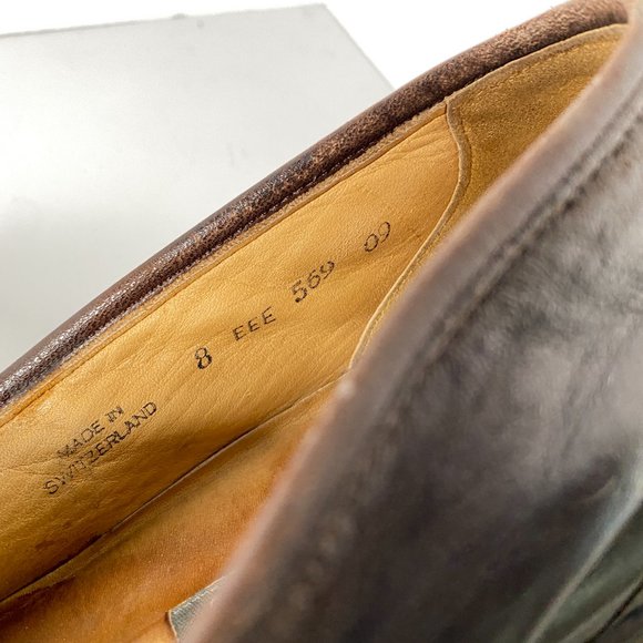 Bally Mens 8 EEE Brown Leather Slip On Penny Loafers Dress Shoes Switzerland main image 7